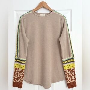 Easel Crochet Long Sleeve Top Size S